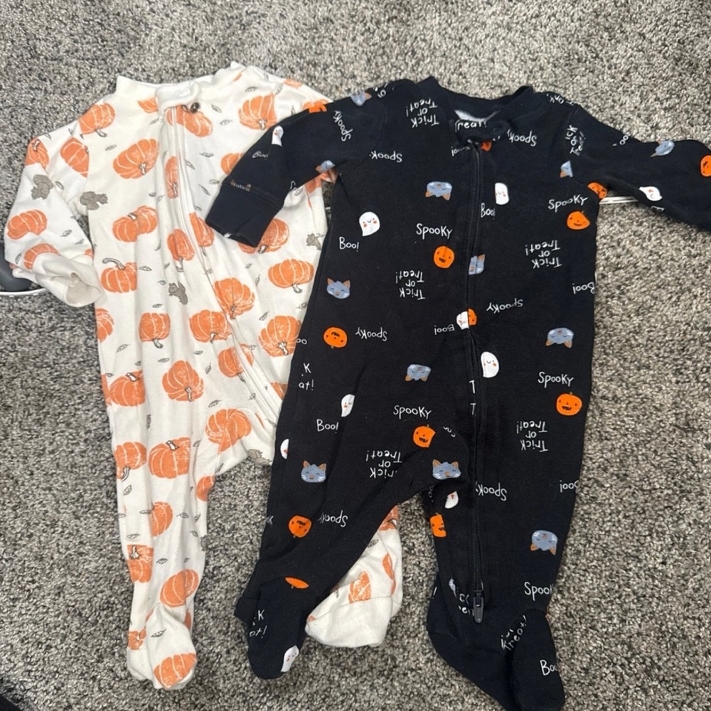 Carter's Cream and Black Halloween Footies
